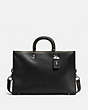 COACH®,ROGUE BRIEF,Leather,Large,Light Antique Nickel/Black,Front View