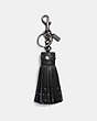 COACH®,TASSEL BAG CHARM,Leather,Black,Front View