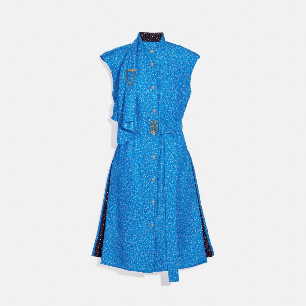 Sleeveless dress with belt sale