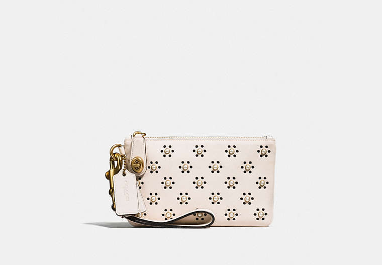 Turnlock Wristlet 21 In Glovetanned Leather With Whipstitch Eyelet And Snake Detail