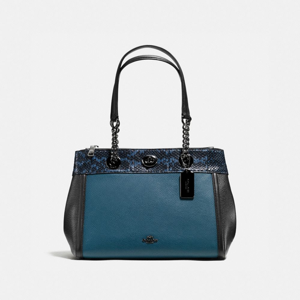 COACH Carryall Turnlock Edie En Colorblock Avec D tail En Peau