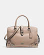 COACH®,MERCER SATCHEL 30 WITH PAINTED TEA ROSE AND TOOLING,Leather,Large,Light Anitique Nickel/Stone Multi,Front View
