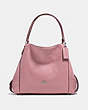 COACH®,EDIE SHOULDER BAG 31 WITH TEA ROSE TOOLING,Leather,Large,Light Antique Nickel/Dusty Rose,Front View