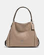COACH®,EDIE SHOULDER BAG 31 WITH TEA ROSE TOOLING,Leather,Large,Light Antique Nickel/Stone,Front View