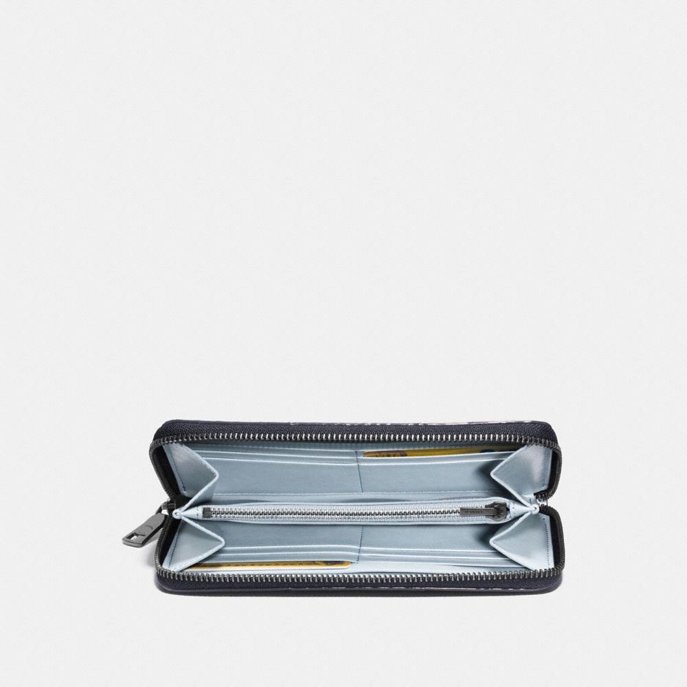 Portefeuille Zip Accordéon En Peau De Serpent Mélangée à Rayures