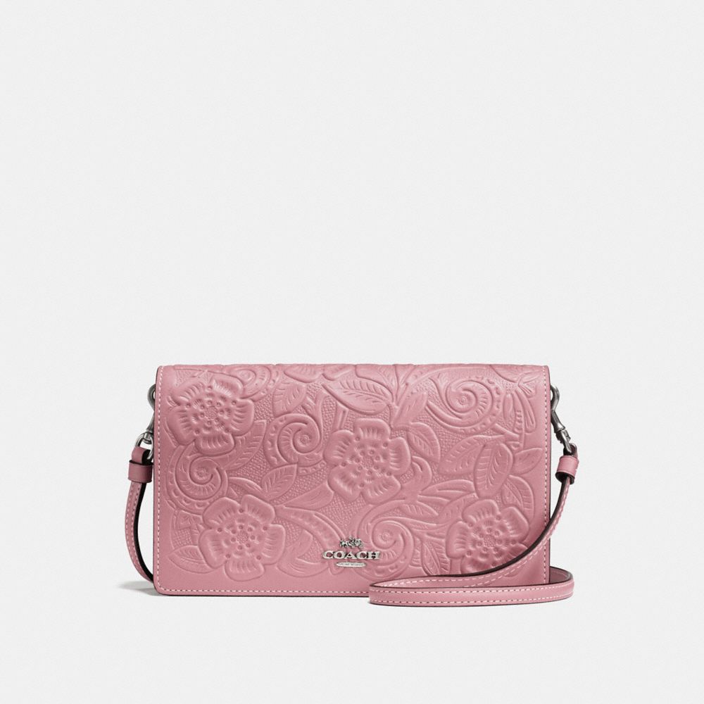 Foldover Crossbody Clutch With Tea Rose Tooling COACH