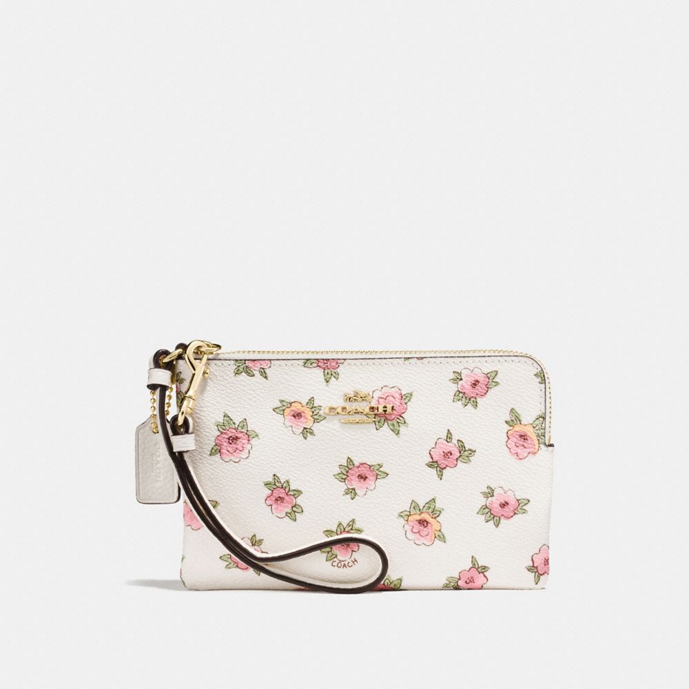 Small Wristlet With Flower Patch Print