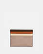 COACH®,CARD CASE IN COLORBLOCK,Leather,Brass/Taupe Ginger Multi,Back View