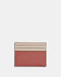 COACH®,CARD CASE IN COLORBLOCK,Leather,Gold/Light Peach Multi,Back View