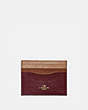 COACH®,CARD CASE IN COLORBLOCK,Leather,Gold/Vintage Mauve Multi,Front View