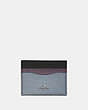 COACH®,CARD CASE IN COLORBLOCK,Leather,Silver/Mist Multi,Front View