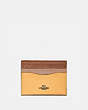 COACH®,CARD CASE IN COLORBLOCK,Leather,Pewter/Honeycomb Multi,Front View