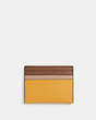 COACH®,CARD CASE IN COLORBLOCK,Leather,Pewter/Honeycomb Multi,Back View
