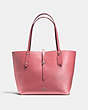 COACH®,MARKET TOTE IN GLITTER,Polished Pebble Leather,Large,Silver/Glitter Rose Oxblood,Front View