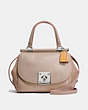 COACH®,DRIFTER TOP HANDLE,Glovetanned Leather,Medium,Silver/Stone Chestnut/Melon,Front View