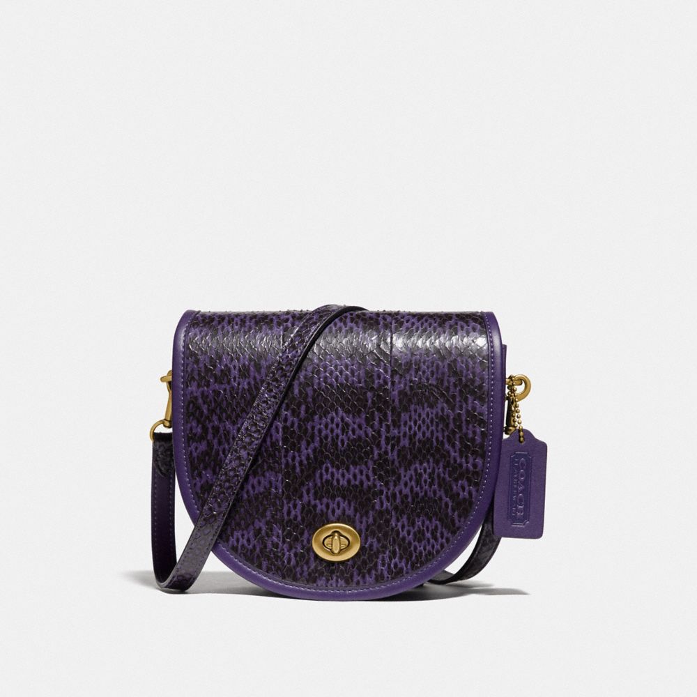 COACH Turnlock Saddle Crossbody In Snakeskin