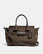 COACH®,COACH SWAGGER 27,Leather,Large,Dark Gunmetal/Fatigue,Front View