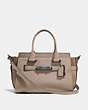 COACH®,COACH SWAGGER 27,Leather,Large,Stone/Dark Gunmetal,Front View