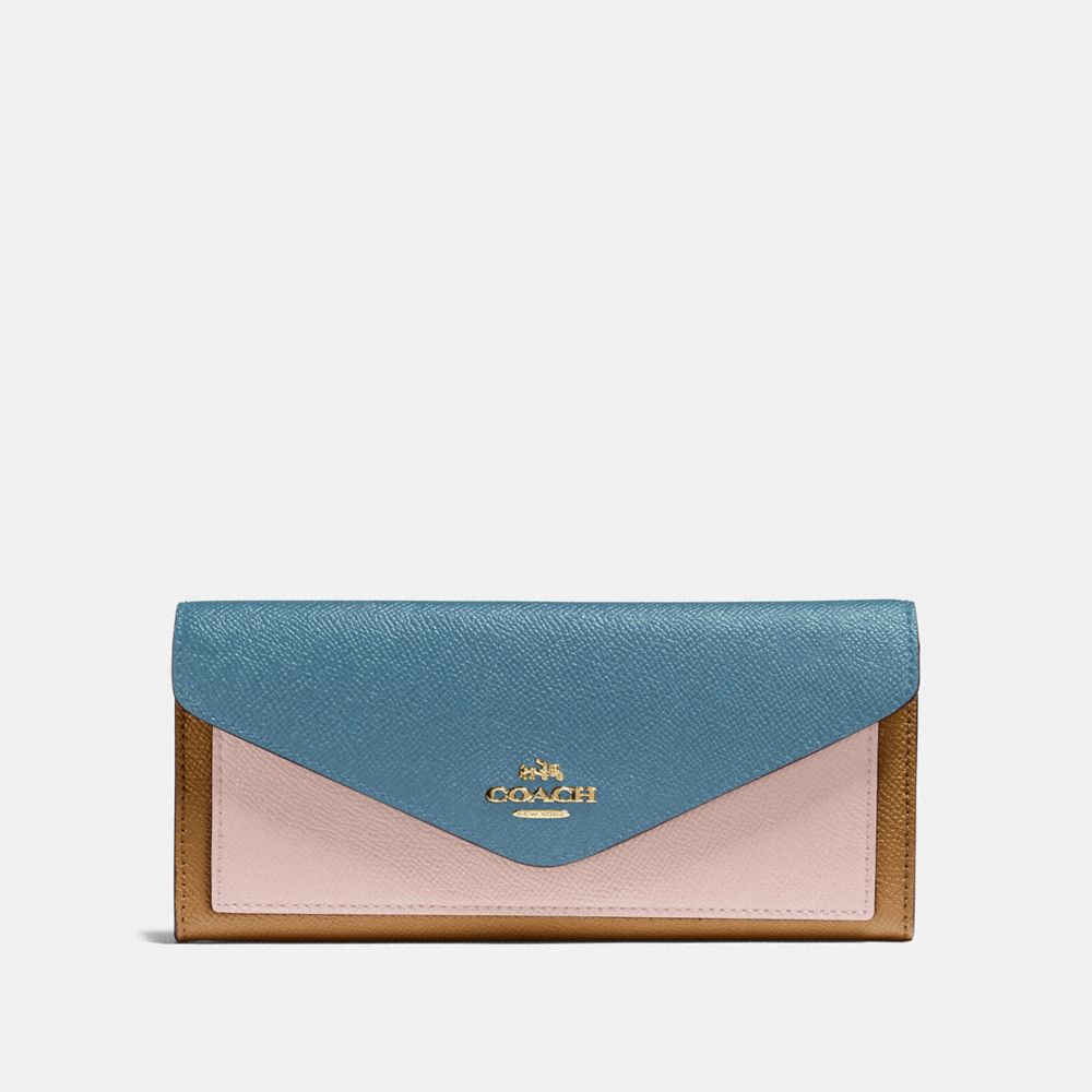 COACH®,Soft Wallet In Colorblock,,Front View
