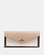 COACH®,SOFT WALLET IN COLORBLOCK,pusplitleather,Gunmetal/Fatigue Multi,Front View