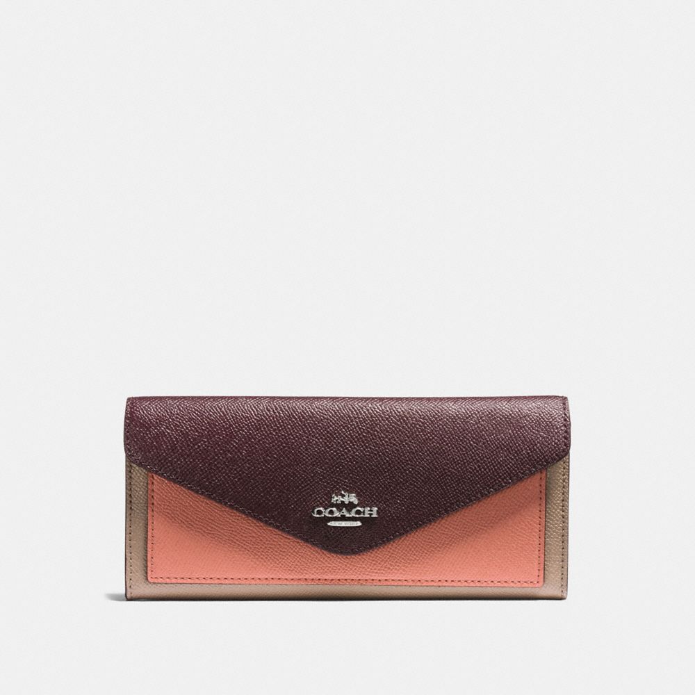 COACH®,Soft Wallet In Colorblock,,Front View