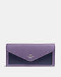 COACH®,SOFT WALLET IN COLORBLOCK,pusplitleather,Silver/Dusty Lavender Multi,Front View
