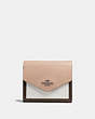 COACH®,SMALL WALLET IN COLORBLOCK,pusplitleather,Gunmetal/Fatigue Multi,Front View