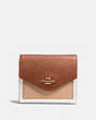 COACH®,SMALL WALLET IN COLORBLOCK,pusplitleather,GD/1941 Saddle Multi,Front View