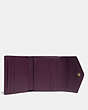 COACH®,SMALL WALLET IN COLORBLOCK,pusplitleather,Light Gold/Plum Multi,Inside View,Top View