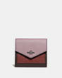COACH®,SMALL WALLET IN COLORBLOCK,pusplitleather,Silver/Jasmine Multi,Front View