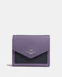 COACH®,SMALL WALLET IN COLORBLOCK,pusplitleather,Silver/Dusty Lavender Multi,Front View