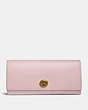COACH®,ENVELOPE WALLET,Leather,Brass/Blossom,Front View