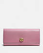 COACH®,ENVELOPE WALLET,Leather,Brass/Rose,Front View