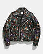 COACH®,MOTO JACKET WITH LEATHER SEQUINS,Leather,Black,Scale View
