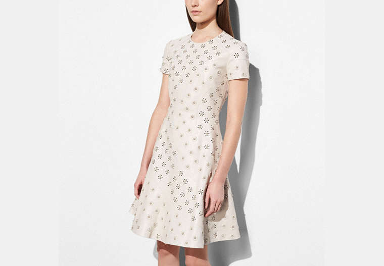 Circle Leather Dress With Whipstitch Eyelet