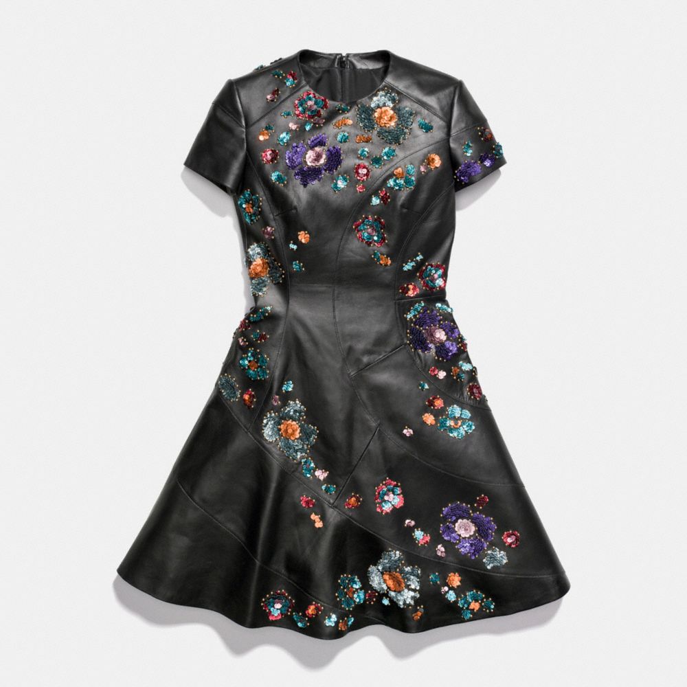 Circle Dress With Leather Sequins