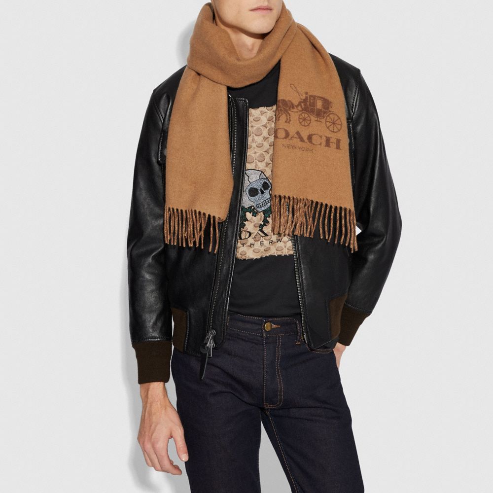 COACH®,Signature Cashmere Scarf,,Angle View
