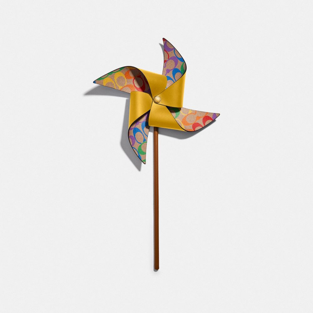 COACH®,Pinwheel In Rainbow Signature Canvas,,Front View