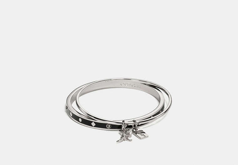 COACH®,REXY BANGLE SET,Metal,Silver/Multi,Front View image number 0