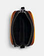 COACH®,SQUARE HYBRID POUCH IN COLORBLOCK WITH COACH PATCH,Leather,QB/Tumeric/ Dark Clover Mulri,Inside View,Top View