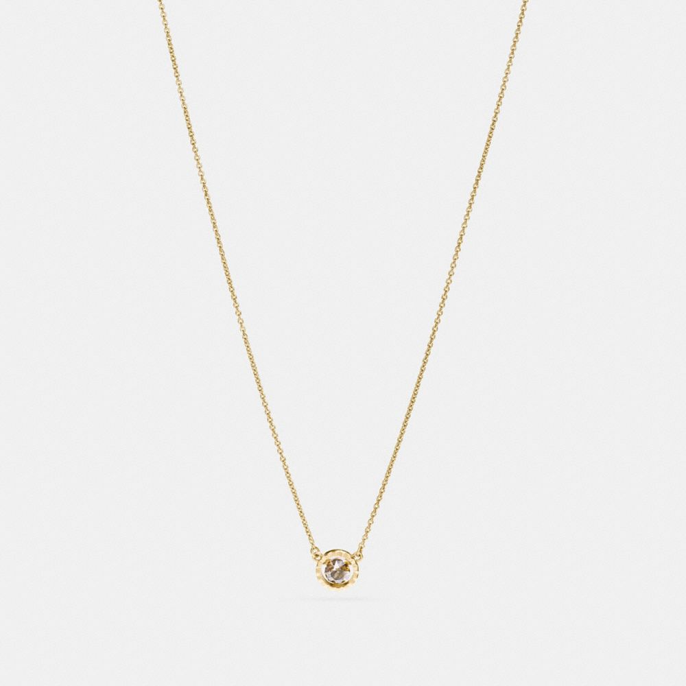 COACH®,SUNBURST NECKLACE,Metal,Gold,Front View