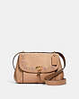 COACH®,REMI SHOULDER BAG WITH WHIPSTITCH DAISY APPLIQUE,Leather,Gold/Taupe,Front View