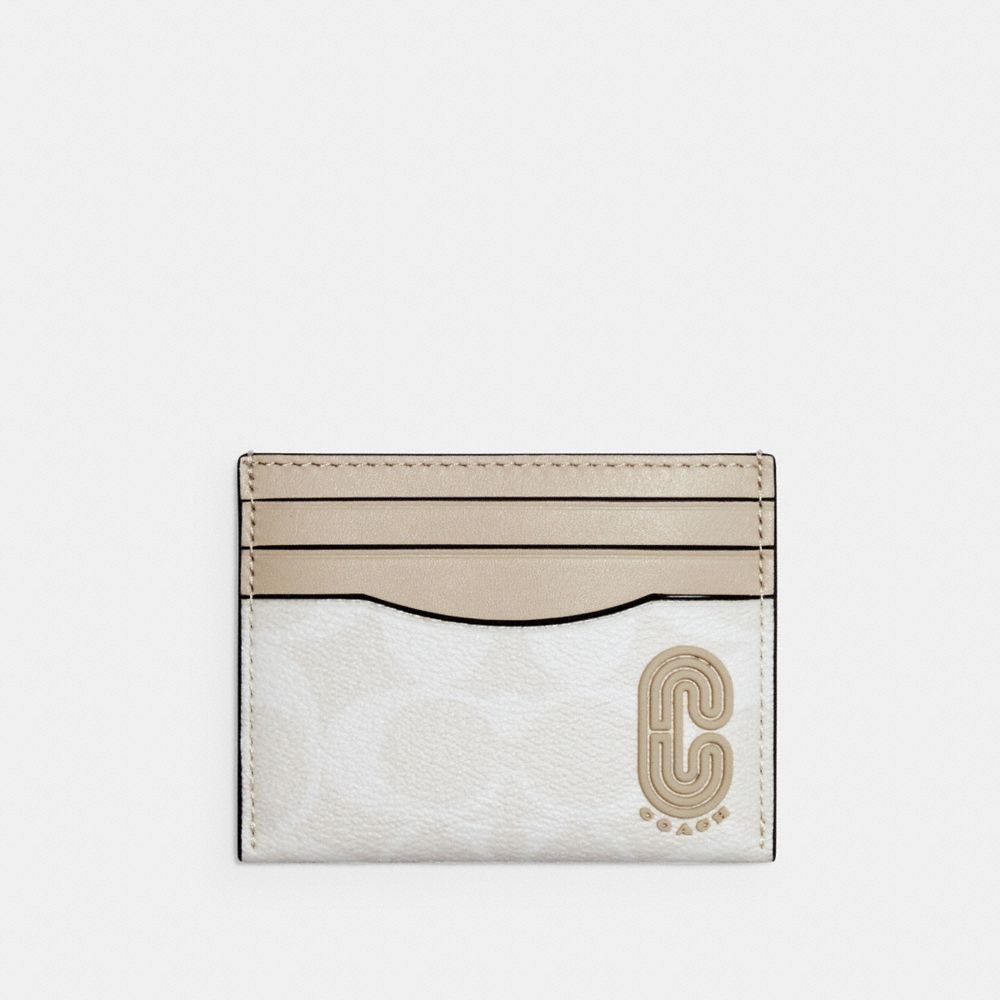 Slim Card Case In Signature Canvas With Coach Patch