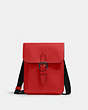 COACH®,SMALL HUDSON CROSSBODY,Leather,Mini,Gunmetal/Bright Cardinal,Front View