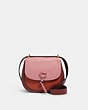 COACH®,REMI SADDLE BAG IN COLORBLOCK,Leather,Gold/Rose Multi,Front View