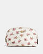 COACH®,COSMETIC CASE 17 WITH FLOWER PATCH PRINT,pvc,Light Gold/Flower Patch,Front View