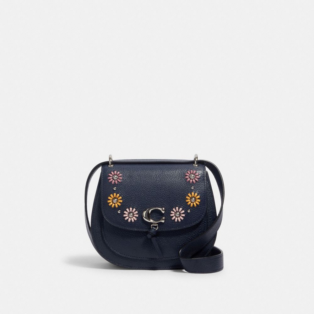 COACH® Outlet | Remi Saddle Bag With Whipstitch Daisy Applique