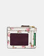 COACH®,MINI SKINNY ID CASE WITH FLOWER PATCH PRINT,pvc,Light Gold/Flower Patch,Back View