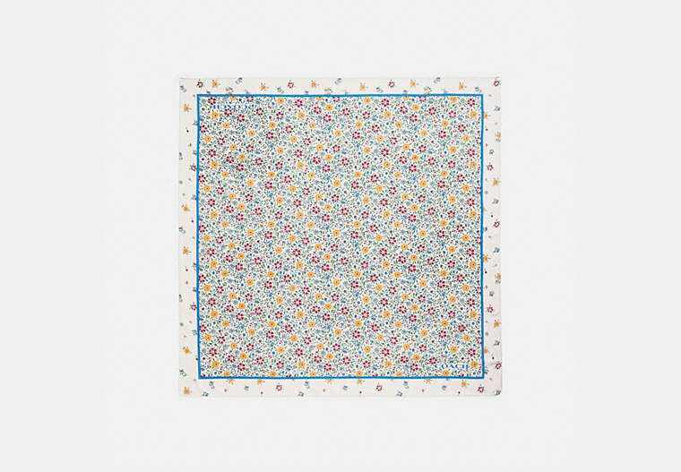 Wildflower Print Silk Square Scarf