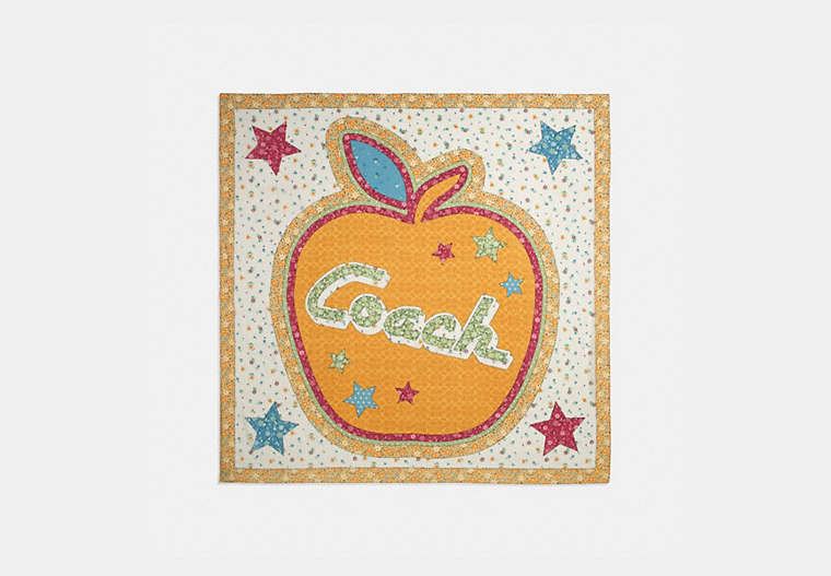 Écharpe carrée surdimensionnée avec motif patchwork pomme Coach